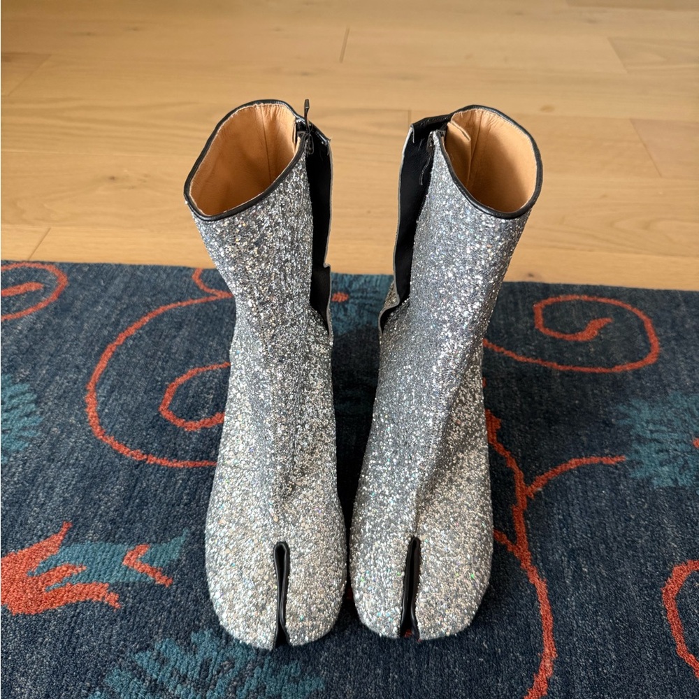 Silver Glitter “Tabi” Boots